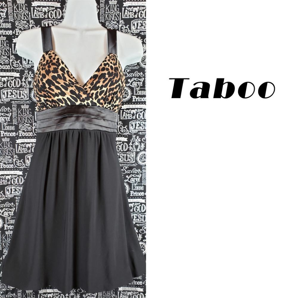 Taboo V Neck Lepard Print Dress Sz S